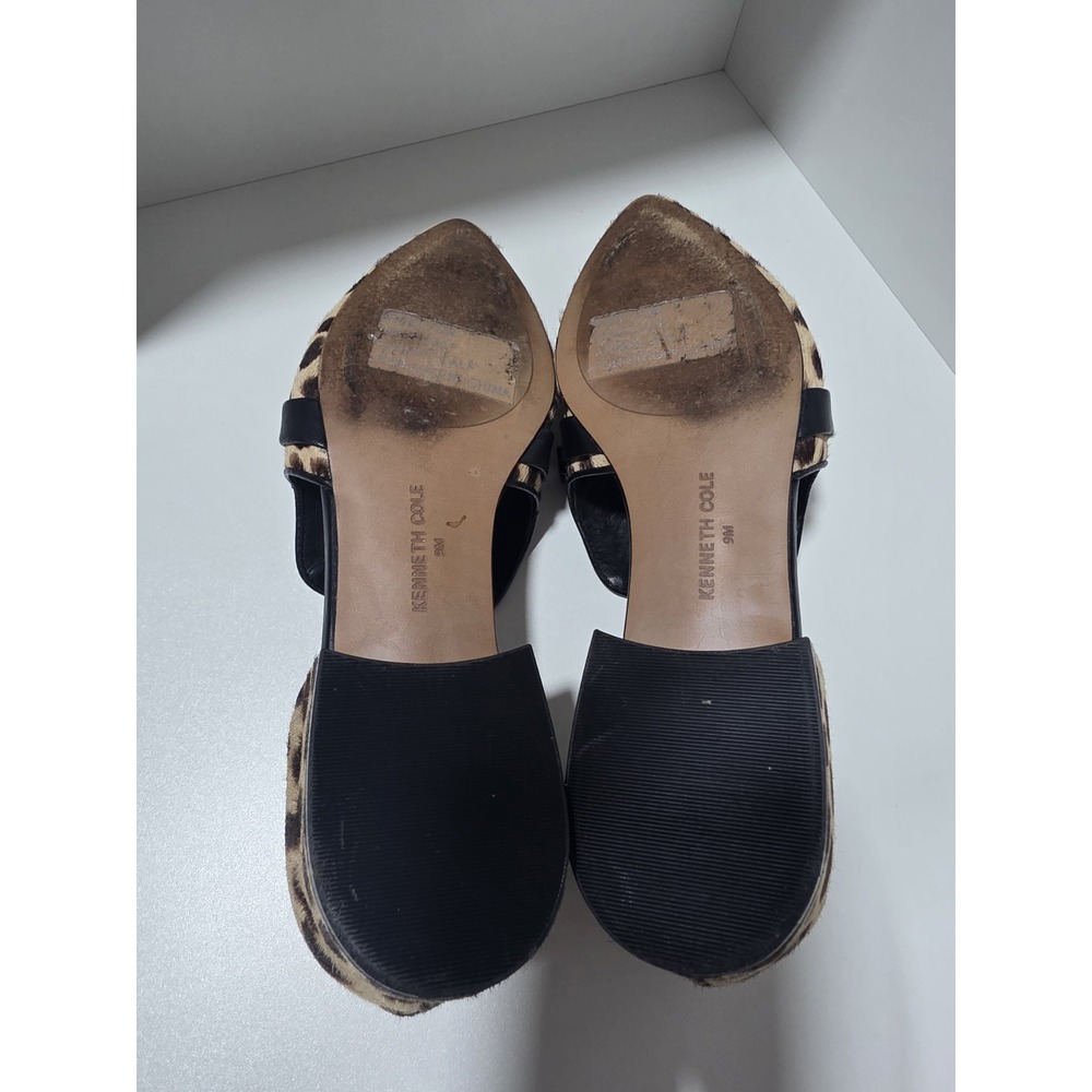 Kenneth Cole New York Leopard Calf Hair D'Orsay Flats Tassel Bow Women's Size 9M - Picture 6 of 11